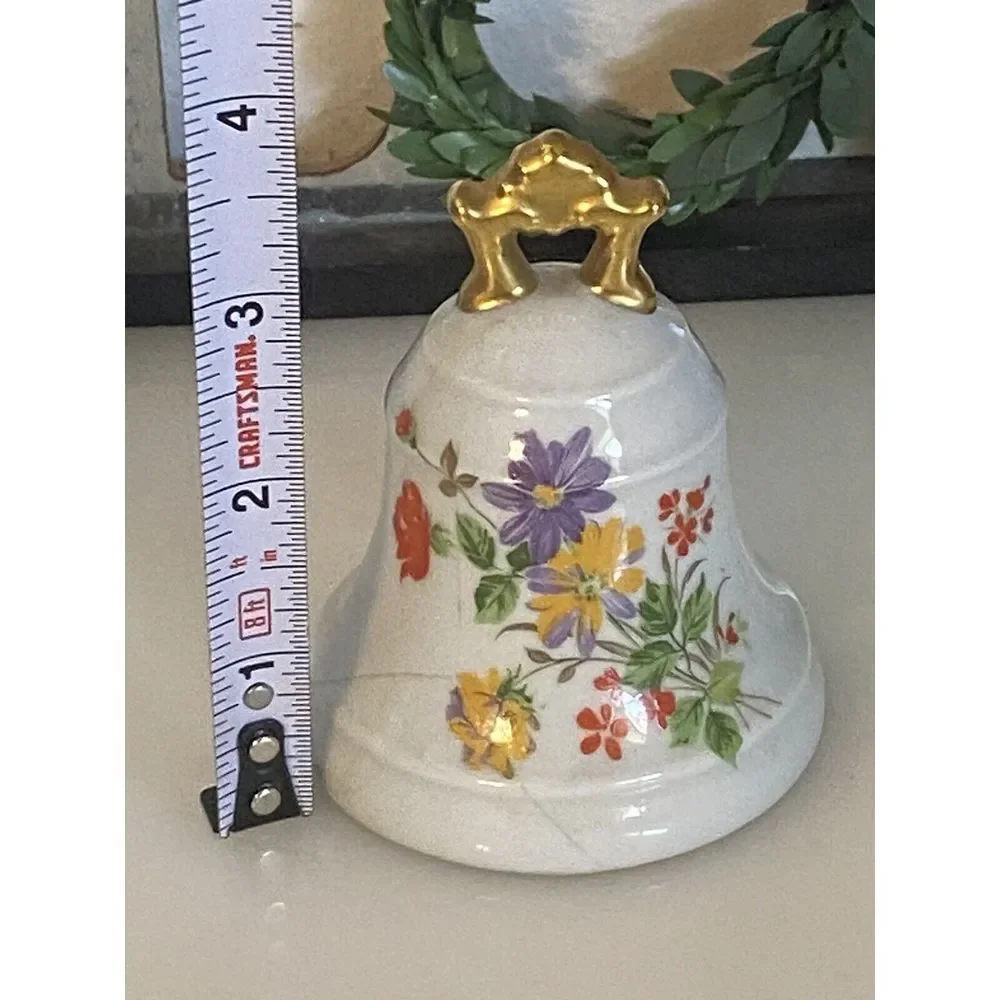 Vintage Bernardaud Limoges Porcelain Bell With Flower Motif Made In France‎ GUC